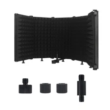 Adjustable 5 Panel Microphone Isolation Shield Foldable Studio Recording9967