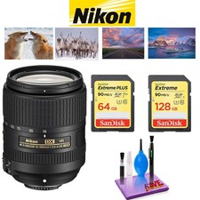 NIKON 18-300MM F/3.5-6.3G ED AF-S DX VR Lens with Sandisk 64GB and 128GB Extreme
