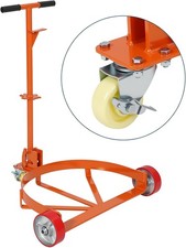 55 Gallon Drum Cart, 1200LB Capacity with Locking Swivel Wheels for Warehouse