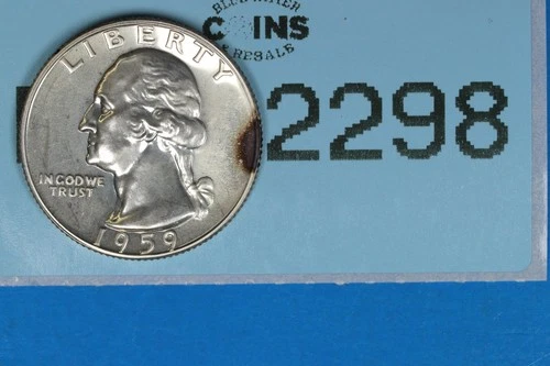 1959 PROOF 25C WASHINGTON SILVER QUARTER EARLY US TYPE COIN RAW-2298