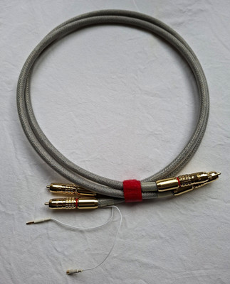 TARALABS Cinch Audio Kabel RCA Stecker vergoldet, geschirmt, grau 100 cm 20 AWG