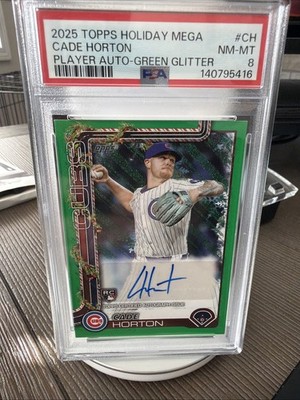 2025 Topps Holiday - Autographs Cade Horton #PA-CH Holiday Green