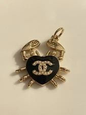 Chanel Crab Zipper Pull Button Stamped Charm