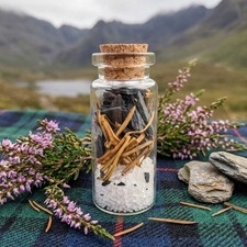 Witch Bottle Protection Spell Scottish Rowan Pine Salt Cottage Slate