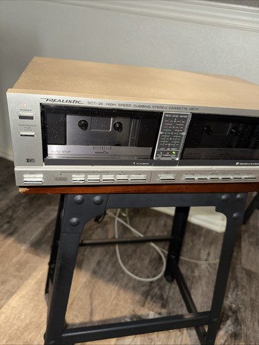 Realistic SCT-28 Alta Velocidad Doblaje Estéreo Doble Cassette Deck Excelente Estado - Imagen 3 de 13