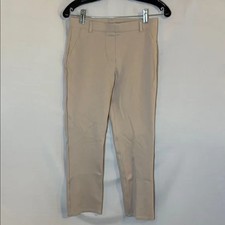 Quince Size Small Ponte Straight Leg Pants Pull On Beige Stretch