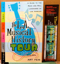 L.A. MUSICAL HISTORY TOUR - ART FEIN - 136 PAGE PAPERBACK + BOOK MARKER - 1998