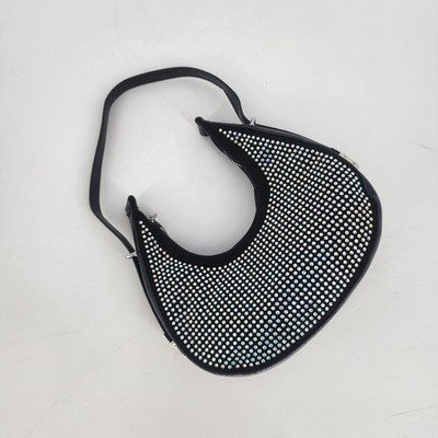 Womens Studded Crescent Top Handle Bag Y2K Going Out Party Glam  Disco Statement