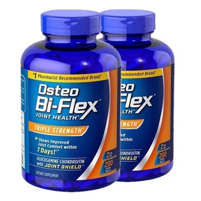 2 Pack Osteo Bi-Flex Triple Strength Dietary Supplement 200 Tablets / Exp 2028