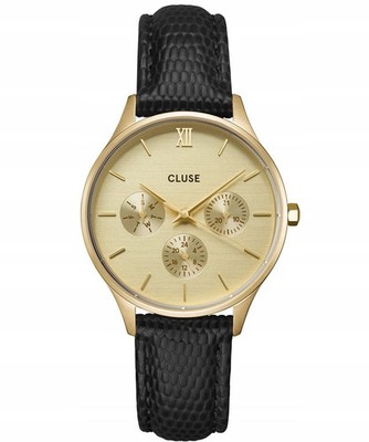 Minuit Multifunction Women's Watch CW10705 Leather Strap Gold IP Stainless Steel