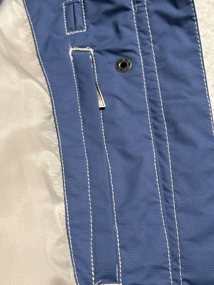 Eddie Bauer Veste de Pluie Homme Grande Grande Capuche Bleu Weatheredge