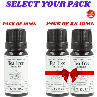 PURE ESSENTIAL Nikura Tea Tree Oil 10ml Pure Australian Essential Oil for Skin, Acne, Hair, UK