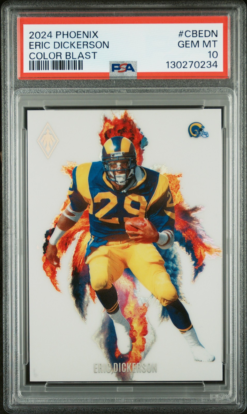 2024 PANINI PHOENIX COLOR BLAST #CBEDN ERIC DICKERSON PSA 10