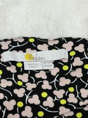 Boden Sweetheart Jersey Midi Dress Sz. 6 Floral Black 3/4 Sleeve Pockets  Modest | eBay