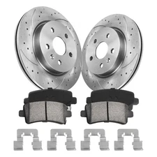 Rear Drilled Rotor Ceramic Brake Pads for 2013-2015 Chevy Malibu 2016 Limited