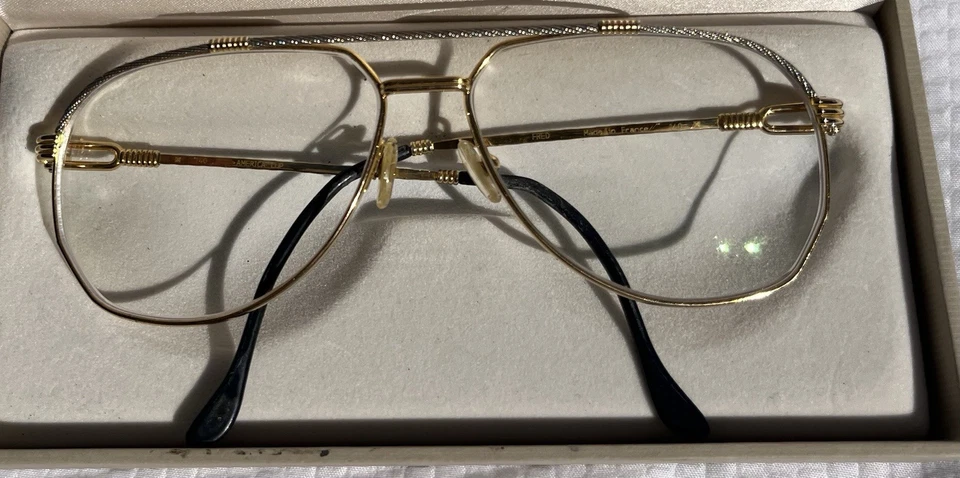 De Colección FRED Francia América Copa Gafas MARCOS Oro Plata Cuerda 140mm Foto 2 de 4