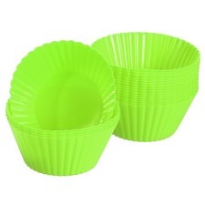 18Pcs Silicone Cupcake Baking Cups 2.8" Non-Stick Muffins Liners Green