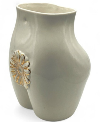 Gilded EDIE Vase - Jonathan Adler Muse Collection 9  Porcelain Retro #32594 EUC