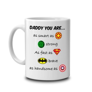 daddy superhero fun mug fathers day mug dad birthday dad gift