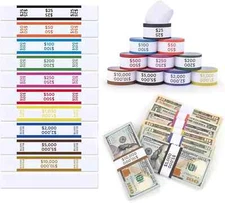 USD Dollar ID Wrap Currency Money Bundle Bands Strap 550 Pcs Assortment Bill Tag