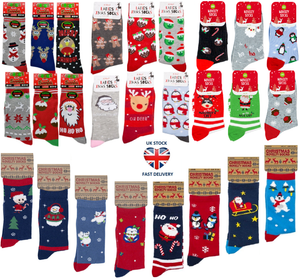 Ladies Christmas Socks,Xmas,Character,Novelty,Secret Santa,Stocking Filler,Gift