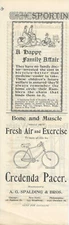 1893 Credenda Pacer Bicycle Print Ad ~ A.G. Spalding & Bros., Chicago, NY, Phila