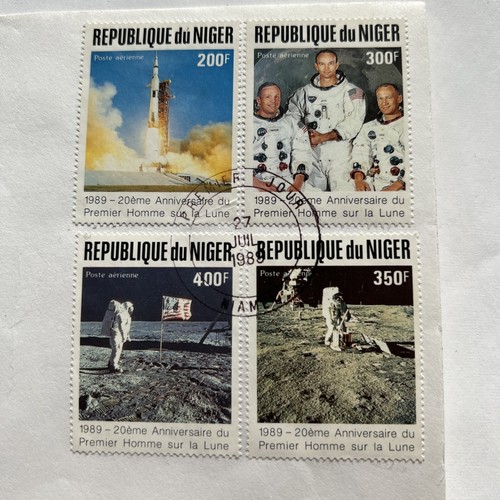 NIGER, FDC 1989. 20th ANNIVERSARY of the first man on the moon. - Picture 2 of 9