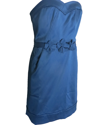 MAX AND CLEO ~ Blue Satin Floral Waist Strapless Shift Party Dress 8 NEW $168 | eBay MAX AND CLEO ~ Blue Satin Floral Waist Strapless Shift Party Dress 8 NEW $168 | eBay