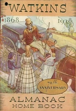 1938 Watkins Almanac Home Book Dealer Catalog Color Calendar Tonic Elixir USA