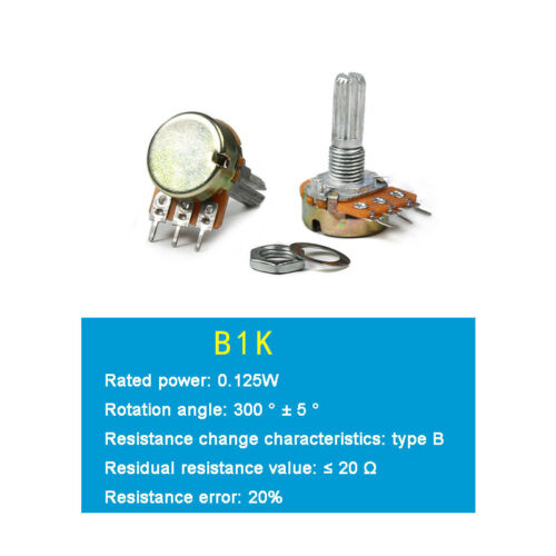 Variable Resistor Potentiometer Pot Lin Linear B1K B2K B10K B20K B50K B100K B1M - Picture 18 of 29