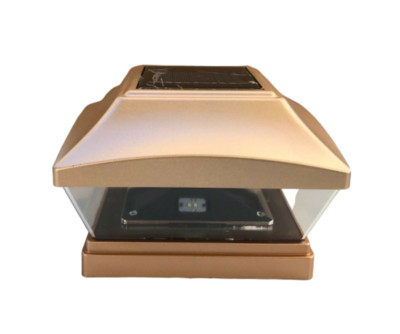 2 Pack Copper Garden Premium Solar Cap Light 6X6 Fence Post Light White SMD LED 