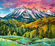 Rocky Mountain National Park Print from Original Oil Painting Colorado Hiker Art