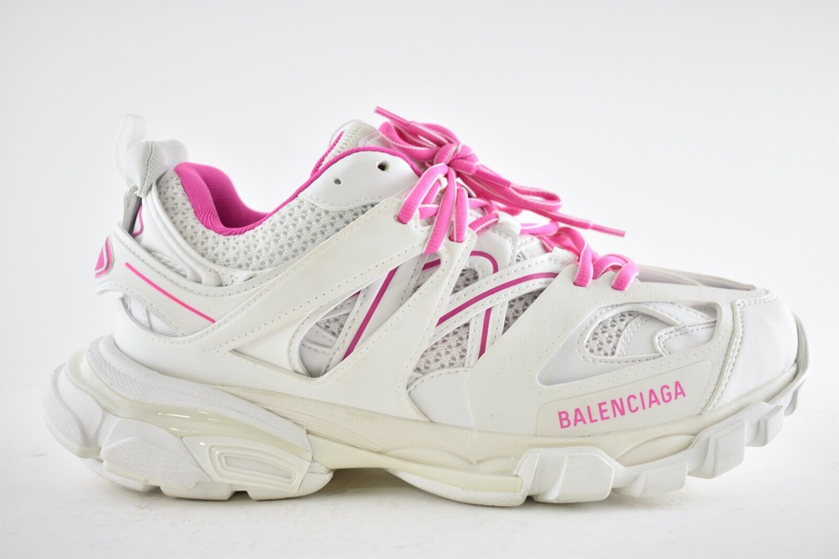 Balenciaga Track Sneaker Pink White Lace Up Tie Low Top