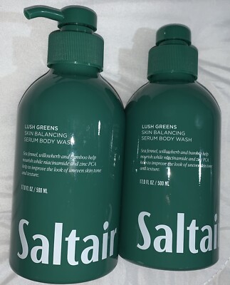 Saltair Lush Greens Skin Balancing Serum Body Wash With Pump (2 Pack)