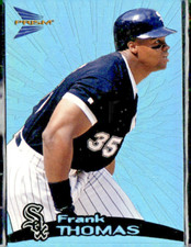 1999 PACIFIC PRISM HOLO BLUE BLANK SERIAL VARIATION #35 FRANK THOMAS 5-10 MADE