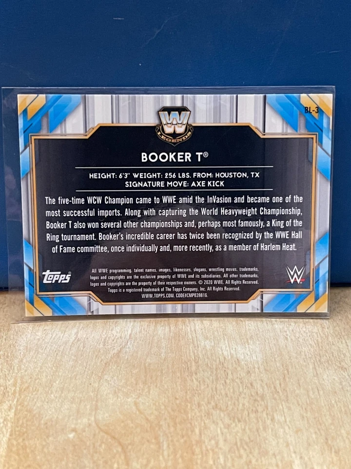 BOOKER T 2020 TOPPS CHROME WWE LEGENDS #BL-3 - Image 2 of 2