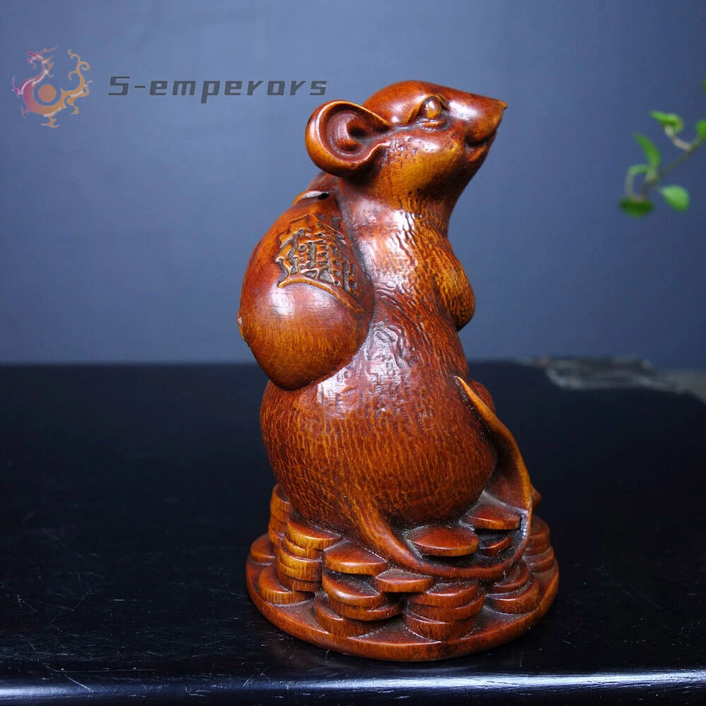 木制橙色中国风雕像、雕像| eBay