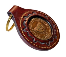 Wheeler Wilson sewing machine badge leather Key chain.
