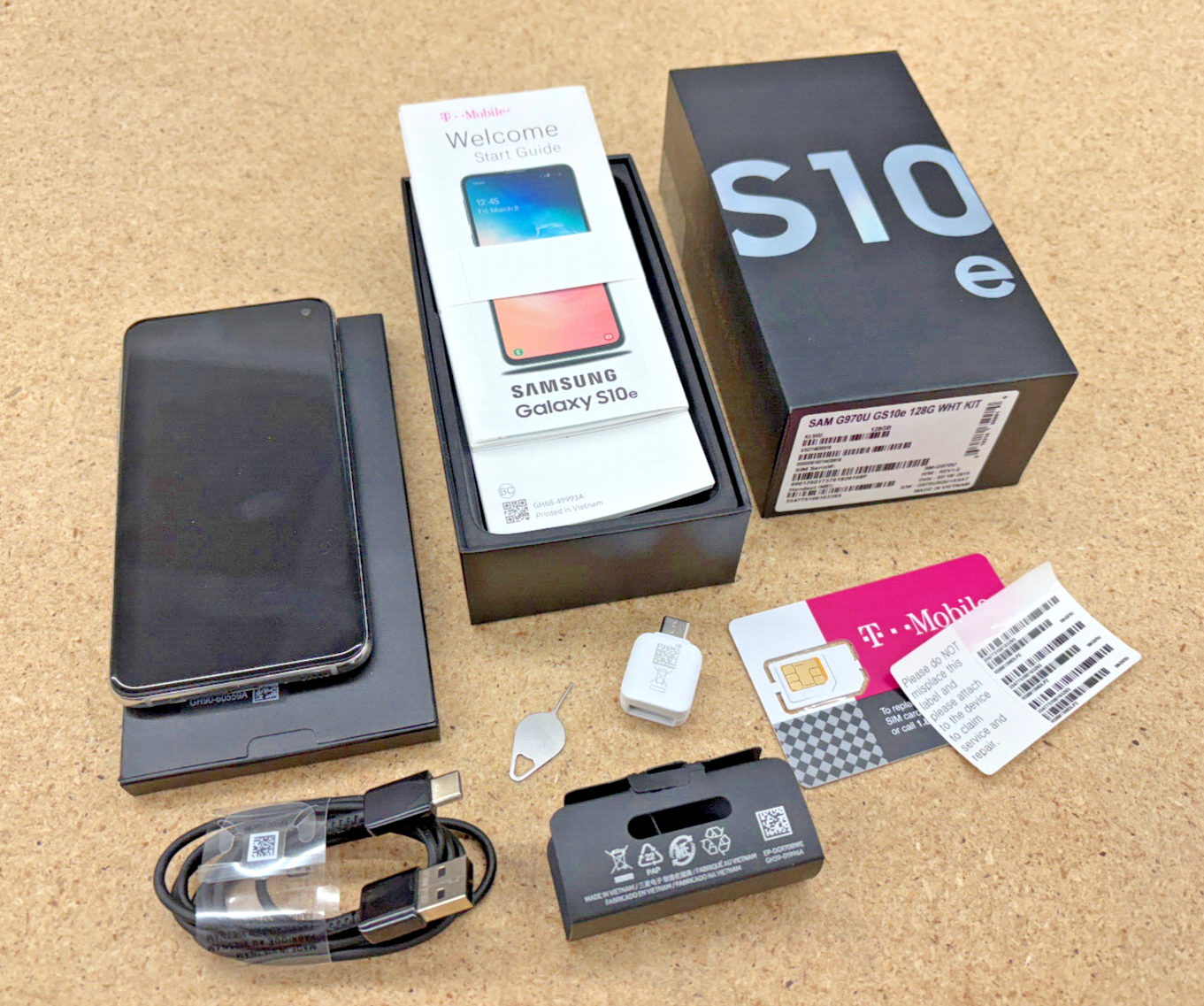 Samsung Galaxy S10e - 128 GB - Prism White (T-Mobile) Unlocked SM-G970 LNIB