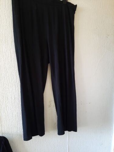 Womens M&S Marks&spencer Plus Size Uk 20S Black Wide Leg Casual Pants Trousers - Picture 1 of 2