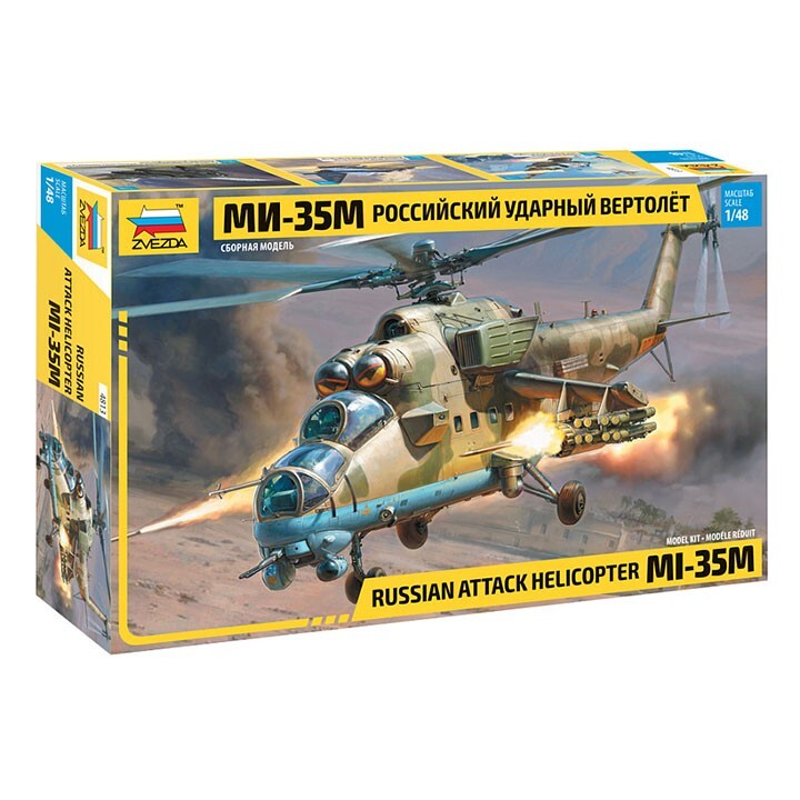 Maquette Zvezda 1/48 - Mil Mi-35 M Hind E - Kit Hélicoptère - Neuf, Référence Z4813
