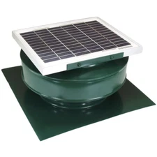 Solar Powered Attic Exhaust Fan Roof Mount Air Ventilation Vertical Louver Green