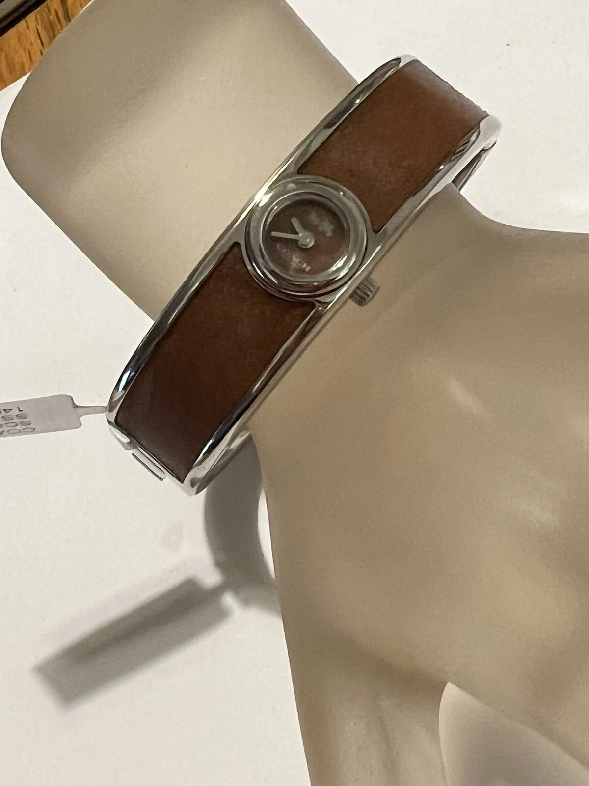 BELLISSIMO OROLOGIO DA POLSO BANGKE IN PELLE MARRONE CON ETICHETTA COACH