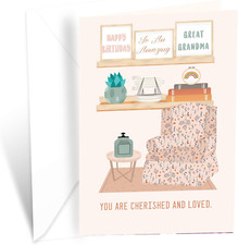 Greetings Happy Birthday Card for Great-Grandma, Made in America, Eco-Friendly,