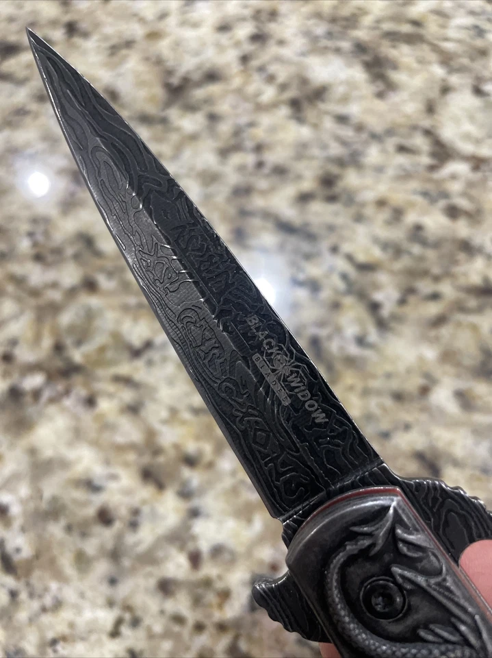 Navaja de Bolsillo Táctica Abierta Asistida 8.75" Mango Dragón Naranja Italiana Mil 0164RG Foto 3 de 4