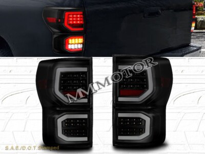 2007-2013 TOYOTA TUNDRA LED TAIL LIGHTS DARK SMOKE  C-BAR NEW PAIR