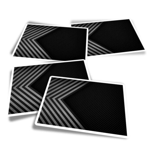 4 pegatinas rectangulares - BW - rayas negras abstractas #39597 - Imagen 1 de 8