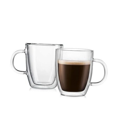  10oz Bistro Double Wall Insulated High-Heat Borosilicate 10oz (Set of 2) Mug