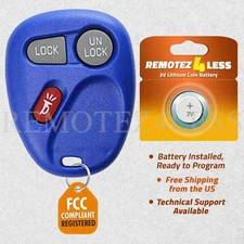 Keyless Entry Remote for 2002 Chevrolet Avalanche 1500 2500 Car Key Fob Blue