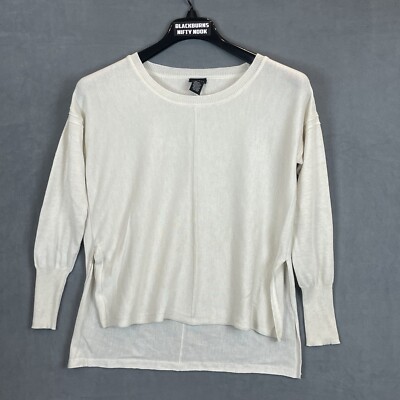 Rue 21 Womens Small White Thin Sweater Boho Nice S Round Neck
